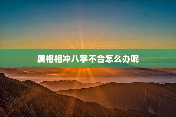 属相相冲八字不合怎么办呢