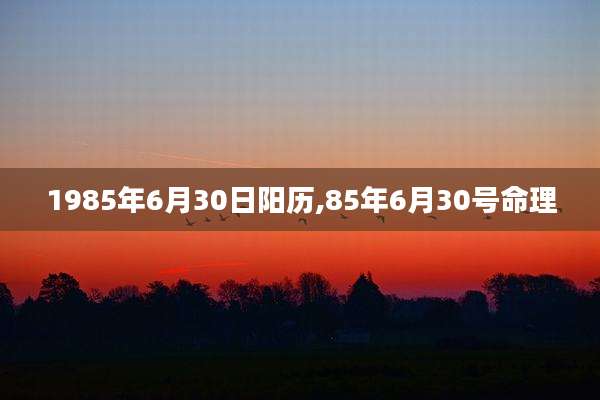 1985年6月30日阳历,85年6月30号命理