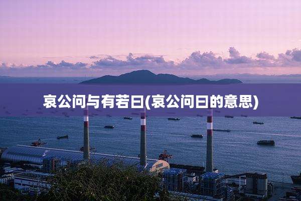 哀公问与有若曰(哀公问曰的意思)