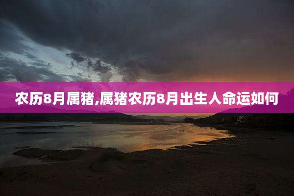 农历8月属猪,属猪农历8月出生人命运如何