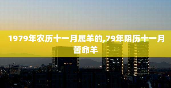 1979年农历十一月属羊的,79年阴历十一月苦命羊