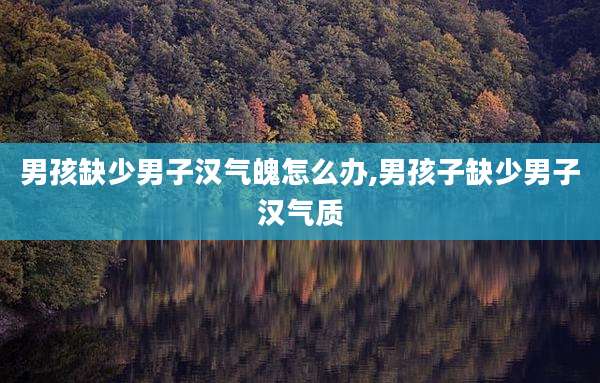 男孩缺少男子汉气魄怎么办,男孩子缺少男子汉气质