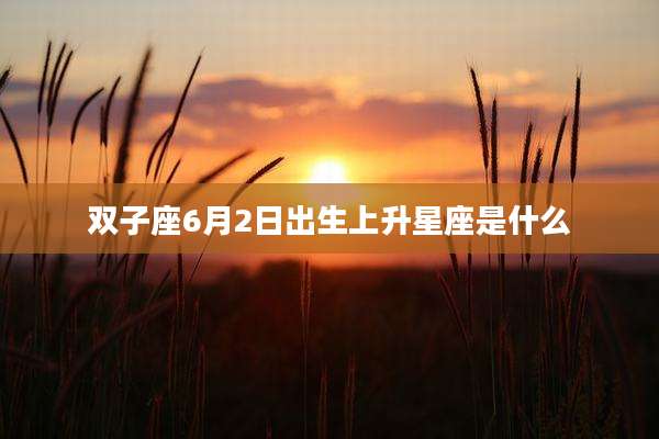 双子座6月2日出生上升星座是什么