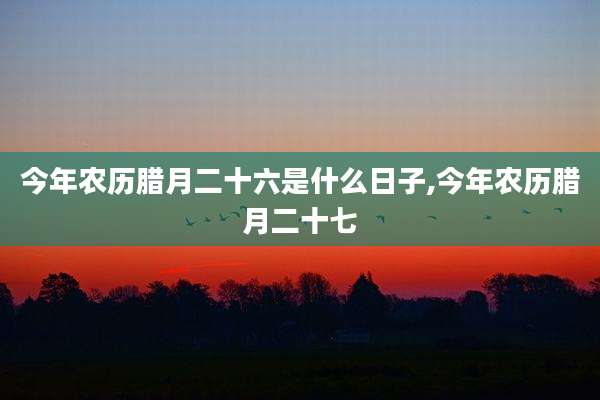今年农历腊月二十六是什么日子,今年农历腊月二十七
