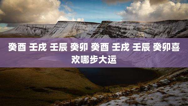 癸酉 壬戌 壬辰 癸卯 癸酉 壬戌 壬辰 癸卯喜欢哪步大运