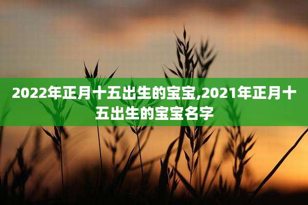 2022年正月十五出生的宝宝,2021年正月十五出生的宝宝名字