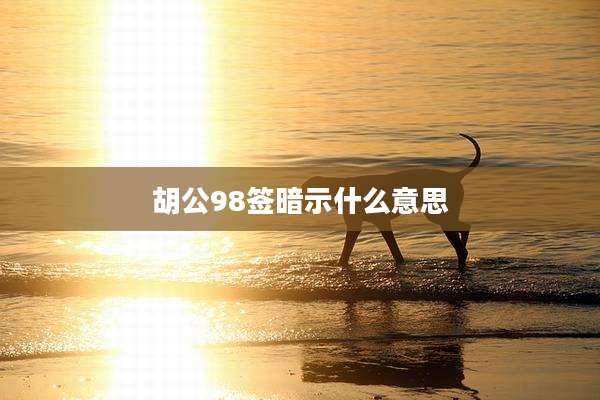 胡公98签暗示什么意思