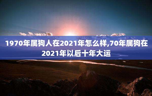 1970年属狗人在2021年怎么样,70年属狗在2021年以后十年大运