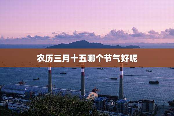 农历三月十五哪个节气好呢