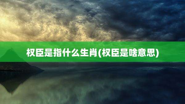 权臣是指什么生肖(权臣是啥意思)