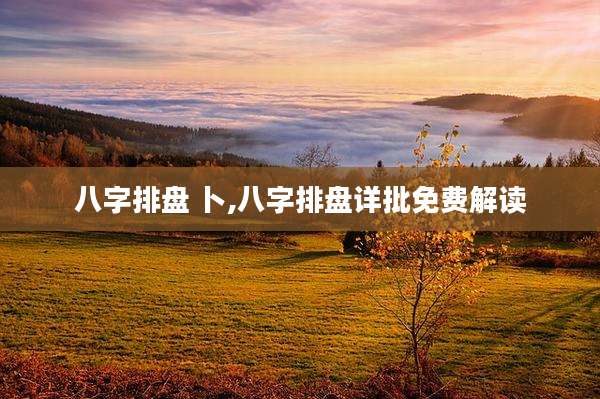 八字排盘 卜,八字排盘详批免费解读