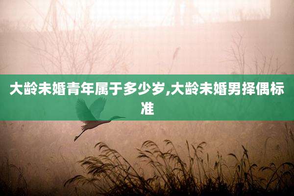 大龄未婚青年属于多少岁,大龄未婚男择偶标准