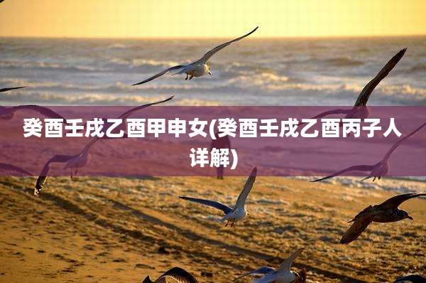 癸酉壬戌乙酉甲申女(癸酉壬戌乙酉丙子人详解)