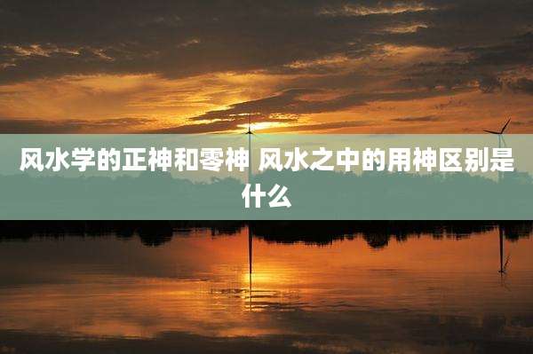 风水学的正神和零神 风水之中的用神区别是什么