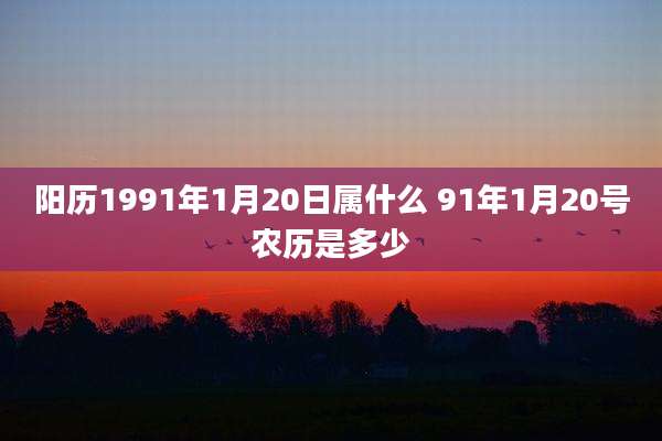 阳历1991年1月20日属什么 91年1月20号农历是多少