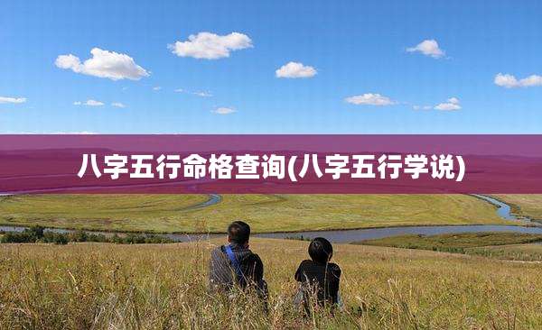 八字五行命格查询(八字五行学说)