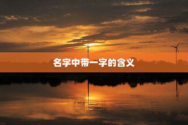 名字中带一字的含义