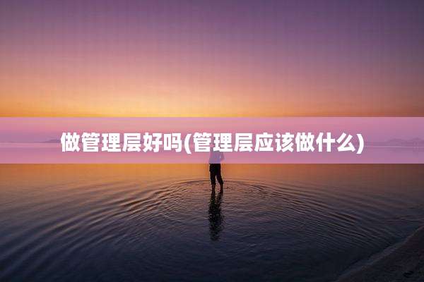 做管理层好吗(管理层应该做什么)