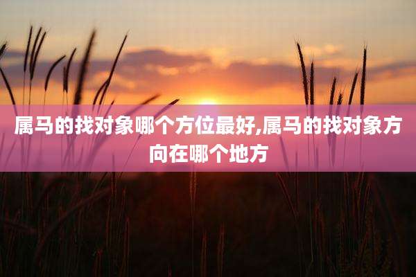 属马的找对象哪个方位最好,属马的找对象方向在哪个地方
