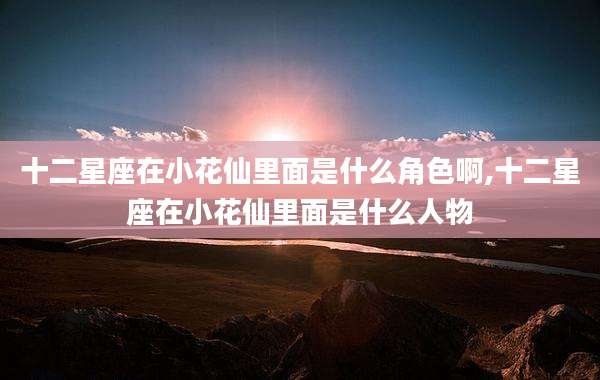 十二星座在小花仙里面是什么角色啊,十二星座在小花仙里面是什么人物