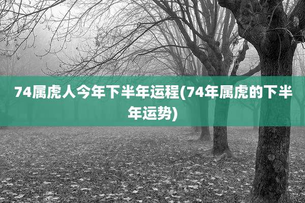 74属虎人今年下半年运程(74年属虎的下半年运势)