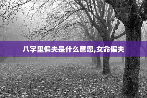 八字里偏夫是什么意思,女命偏夫