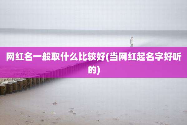 网红名一般取什么比较好(当网红起名字好听的)