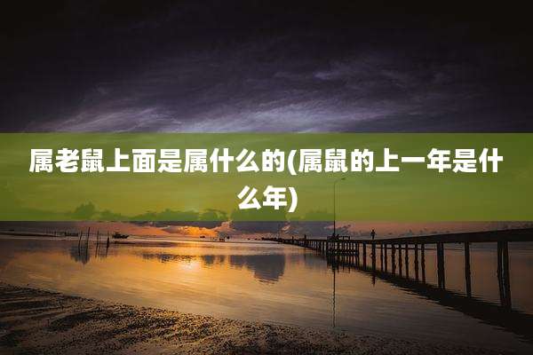 属老鼠上面是属什么的(属鼠的上一年是什么年)