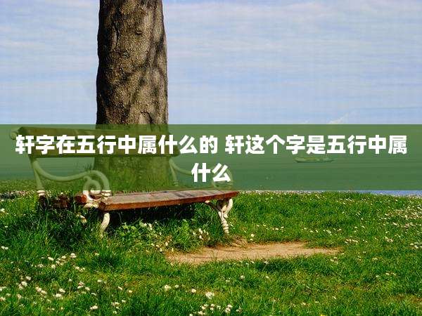 轩字在五行中属什么的 轩这个字是五行中属什么