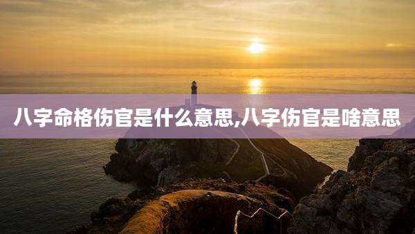 八字命格伤官是什么意思,八字伤官是啥意思