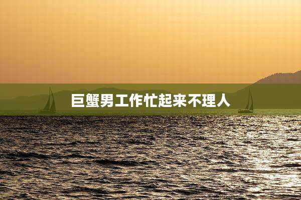 巨蟹男工作忙起来不理人