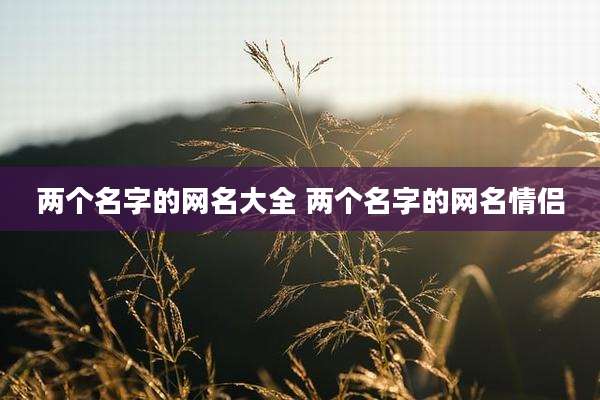 两个名字的网名大全 两个名字的网名情侣