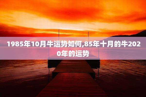 1985年10月牛运势如何,85年十月的牛2020年的运势