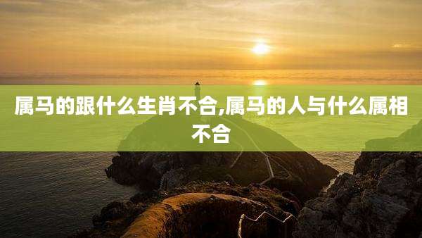 属马的跟什么生肖不合,属马的人与什么属相不合