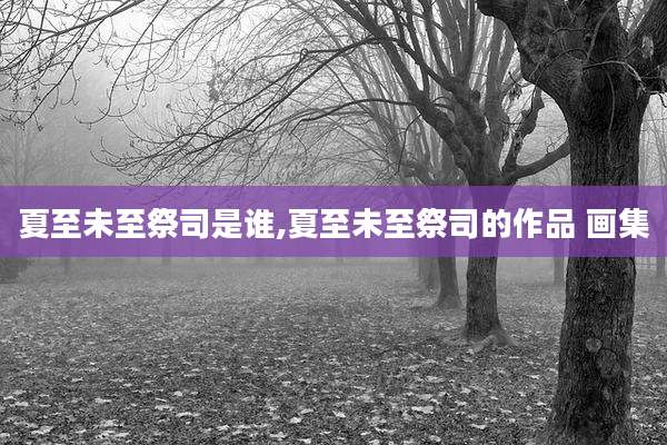 夏至未至祭司是谁,夏至未至祭司的作品 画集