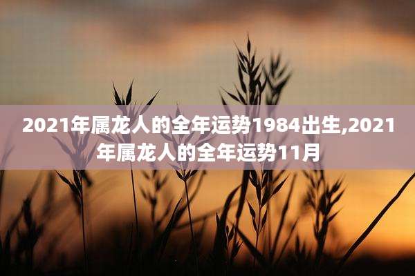 2021年属龙人的全年运势1984出生,2021年属龙人的全年运势11月