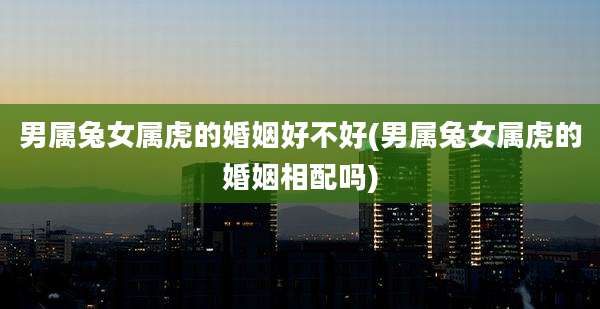 男属兔女属虎的婚姻好不好(男属兔女属虎的婚姻相配吗)