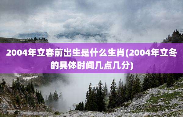 2004年立春前出生是什么生肖(2004年立冬的具体时间几点几分)