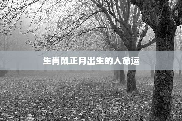 生肖鼠正月出生的人命运