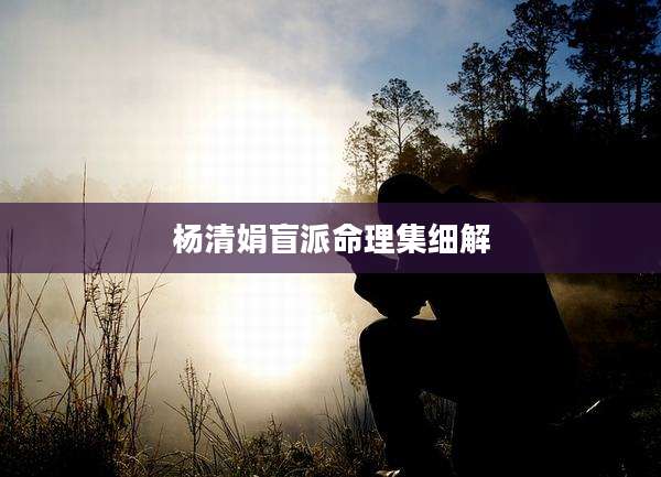 杨清娟盲派命理集细解