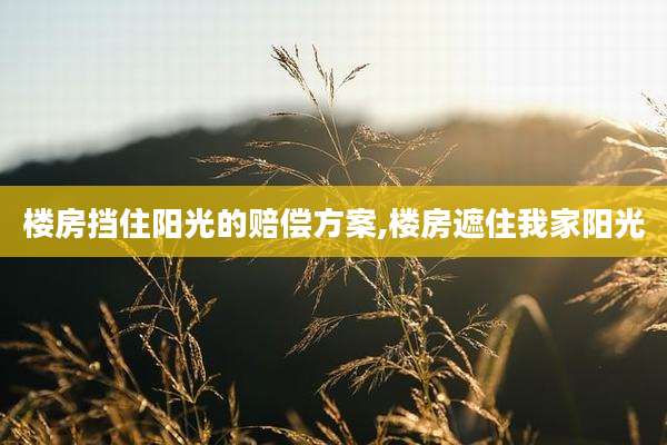 楼房挡住阳光的赔偿方案,楼房遮住我家阳光