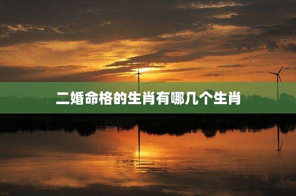 二婚命格的生肖有哪几个生肖