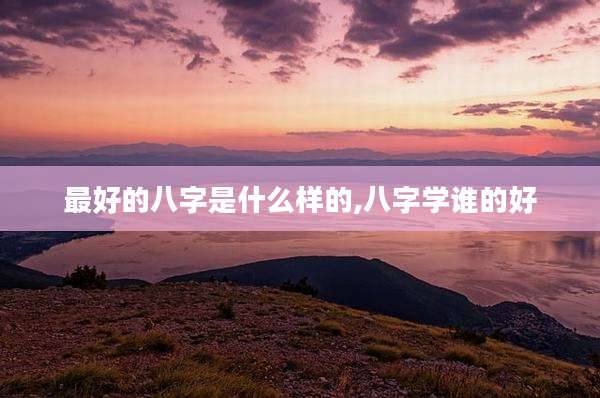 最好的八字是什么样的,八字学谁的好