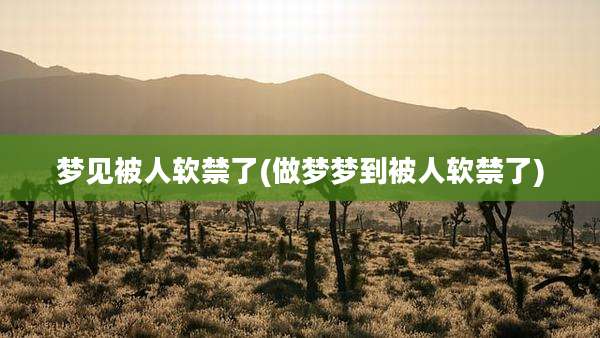梦见被人软禁了(做梦梦到被人软禁了)