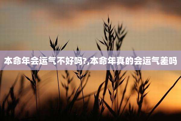 本命年会运气不好吗?,本命年真的会运气差吗
