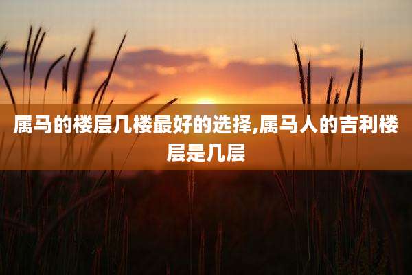 属马的楼层几楼最好的选择,属马人的吉利楼层是几层