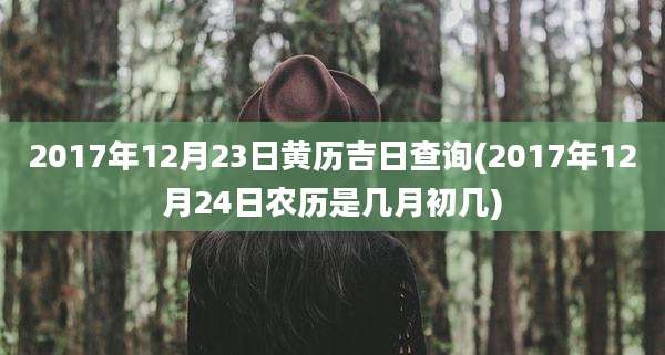 2017年12月23日黄历吉日查询(2017年12月24日农历是几月初几)