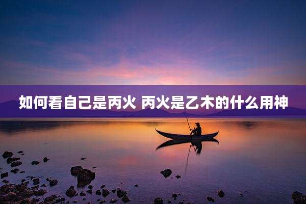 如何看自己是丙火 丙火是乙木的什么用神