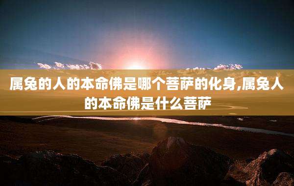 属兔的人的本命佛是哪个菩萨的化身,属兔人的本命佛是什么菩萨