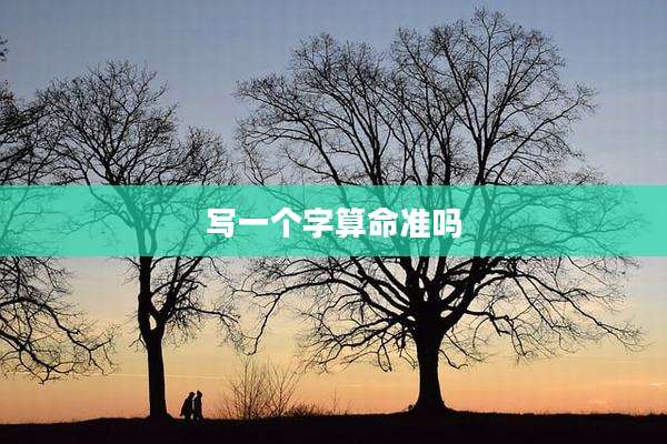 写一个字算命准吗
